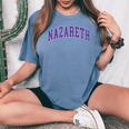 Nazareth College Retro Women Women's Oversized Comfort T-Shirt Blue Jean