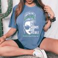 Not All Wounds Are Visible Messy Bun Mental Health Awareness Women's Oversized Comfort T-Shirt Blue Jean