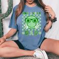 One Lucky Dad Groovy Smile Face St Patrick's Day Irish Dad Women's Oversized Comfort T-Shirt Blue Jean