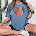 Peace Sign Love 60S 70S Costume Groovy Flower Hippie Party Women's Oversized Comfort T-Shirt Blue Jean