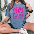 Promoted To Big Sister Of Twins Est 2024 Baby Announcement Women's Oversized Comfort T-Shirt Blue Jean