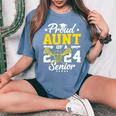 Proud Aunt Of A 2024 Senior Lacrosse Graduate Women's Oversized Comfort T-Shirt Blue Jean