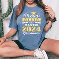 Proud Mom Of 2024 Class Master Graduate Family Graduation Women's Oversized Comfort T-Shirt Blue Jean
