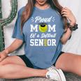 Proud Mom Of A Softball Senior 2024 Class Of 24 Graduation Women's Oversized Comfort T-Shirt Blue Jean