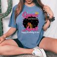A Queen Was Born In April Birthday Afro Girl Black Woman Women's Oversized Comfort T-Shirt Blue Jean