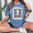 Retro Baseball Mama Distressed Lightning Bolt Mom Life Women's Oversized Comfort T-Shirt Blue Jean