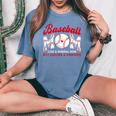 Retro Baseball Mom Like A Normal Mom But Louder And Prouder Women's Oversized Comfort T-Shirt Blue Jean