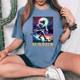 He Is Rizzin Christian Ice Hockey Lover Jesus Meme Religious Women's Oversized Comfort T-Shirt Blue Jean