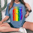 San Diego Lgbt Pride Month Lgbtq Rainbow Flag Women's Oversized Comfort T-Shirt Blue Jean