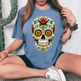 Skull Mexican Cinco De Mayo Costume For Women Women's Oversized Comfort T-Shirt Blue Jean