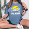 Softball Grandma Softball Player Game Day Mother's Day Women's Oversized Comfort T-Shirt Blue Jean