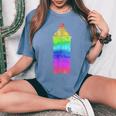 Spray Can Graffiti In Rainbow Colors Women's Oversized Comfort T-Shirt Blue Jean