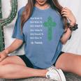 St Patrick's Prayer Irish Green Christian Cross Women's Oversized Comfort T-Shirt Blue Jean