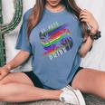 St Pete Pride Gay Pride Lgbtq Rainbow Palm Trees Women's Oversized Comfort T-Shirt Blue Jean