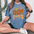 Super Groovy Counselor Retro 70S Hippie School Counseling Women's Oversized Comfort T-Shirt Blue Jean