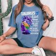 Taurus Queen Sweet As Candy Birthday For Black Women Women's Oversized Comfort T-Shirt Blue Jean