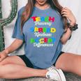 Teach Bravery Spread Kindness Accept Differences Women's Oversized Comfort T-Shirt Blue Jean