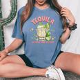 Tequila Cheaper More Than Therapy Tequila Drinking Mexican Women's Oversized Comfort T-Shirt Blue Jean