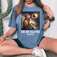 Totality Solar Eclipse 040824 Chicken Astronomy Lovers Women's Oversized Comfort T-Shirt Blue Jean