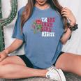 Treat Your Girl Right Groovy Vintage Eat Your Girl Women's Oversized Comfort T-Shirt Blue Jean