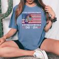 Never Underestimate A Woman With A Dd 214-Patriotic Usa Flag Women's Oversized Comfort T-Shirt Blue Jean
