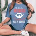 Valentine Weirdo Has A Beardo Women's Oversized Comfort T-Shirt Blue Jean