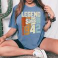 Vintage 1942 81 Birthday Decorations 81St Birthday Women's Oversized Comfort T-Shirt Blue Jean