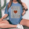 Vintage Poker Playing Cards Ace Of Hearts Women's Oversized Comfort T-Shirt Blue Jean