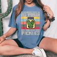 Vintage Never Underestimate An Old Woman Who Loves Pickles Women's Oversized Comfort T-Shirt Blue Jean