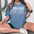 Walking Is My Superpower Walking Quote Women Women's Oversized Comfort T-Shirt Blue Jean