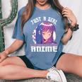 Anime For N Girls Just A Girl Who Loves Anime Women's Oversized Comfort T-Shirt Mustard