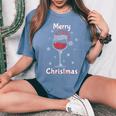 Christmas Outfit Wine Glass Christmas Women's Oversized Comfort T-Shirt Mustard