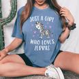 Cute Zebra For Girls Just A Girl Who Loves Zebras Women's Oversized Comfort T-Shirt Mustard