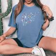 Fun Sewing Dandelion Flowers Using Sewing Elements Quilting Women's Oversized Comfort T-Shirt Mustard