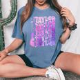 Taylor First Name I Love Taylor Girl Groovy 80'S Vintage Women's Oversized Comfort T-Shirt Mustard