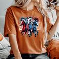 4Th Of July Horse Red White And Blue American Flag Women's Oversized Comfort T-Shirt Crimson