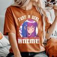 Anime For N Girls Just A Girl Who Loves Anime Women's Oversized Comfort T-Shirt Crimson