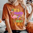 Carnival Party Idea Flamingo Mardi Gras Women's Oversized Comfort T-Shirt Crimson