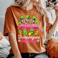 Groovy Shenanigan Squad Irish Flamingo St Patrick's Day Women's Oversized Comfort T-Shirt Crimson