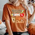 100 Days Of Coffee & Chaos 100Th Day Of School Teacher Kid Women's Oversized Comfort T-Shirt Yam