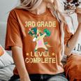 3Rd Grade Level Complete Gamer 2024 Graduation Unicorn Dab Women's Oversized Comfort T-Shirt Yam