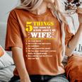 5 Things About My Wife Husband Women's Oversized Comfort T-Shirt Yam