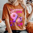 9Th Birthday Girl 9 Years Painting Art Number 9 Women's Oversized Comfort T-Shirt Yam