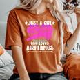 Airplane Lover Vintage Just A Girl Who Loves Airplanes Women's Oversized Comfort T-Shirt Yam