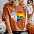 Ally Rainbow Flag Heart Lgbt Gay Lesbian Support Pride Month Women's Oversized Comfort T-Shirt Yam