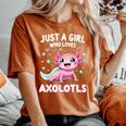 Axolotl Kawaii Just A Girl Who Loves Axolotls Women's Oversized Comfort T-Shirt Yam