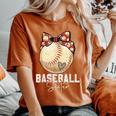 Baseball Sister Leopard Mother's Day Girls Womens Women's Oversized Comfort T-Shirt Yam
