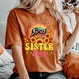 Best Sister Ever Sunflowers Colourful Rainbow Mother's Day Women's Oversized Comfort T-Shirt Yam
