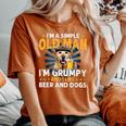 Bichon I’M A Simple Old Man I’M Grumpy&I Like Beer&Dogs Fun Women's Oversized Comfort T-Shirt Yam