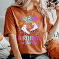 Big Sister Of The Birthday Girl Rolling Skate Family Party Women's Oversized Comfort T-Shirt Yam